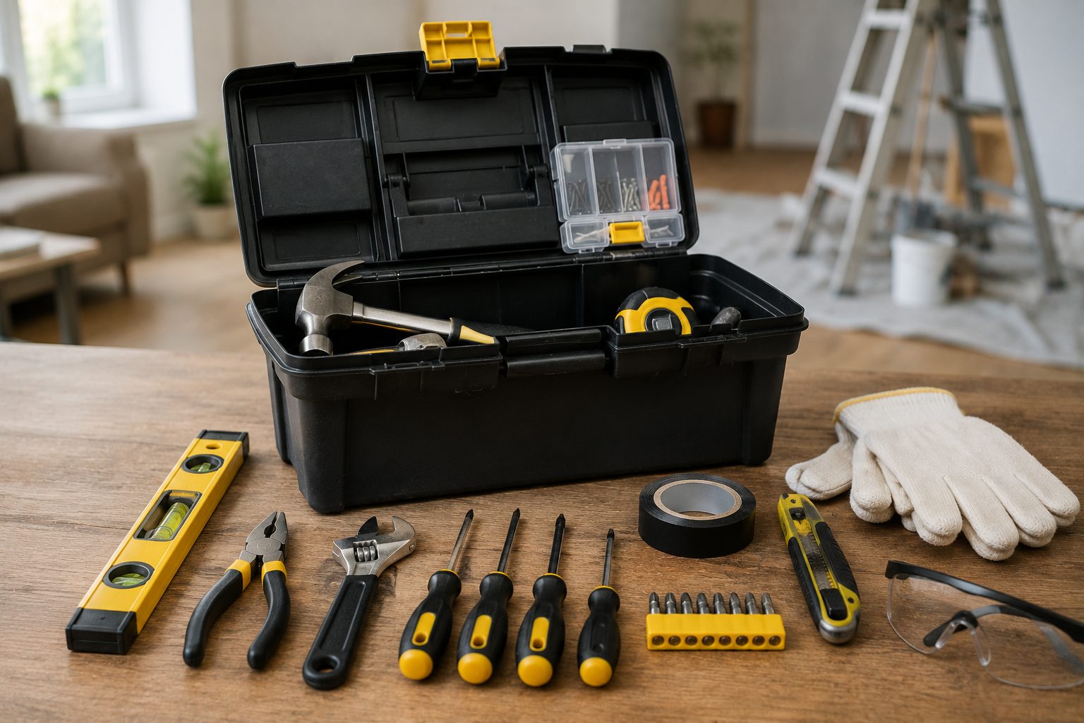 An open toolbox with hand tools, representing a DIY repair kit