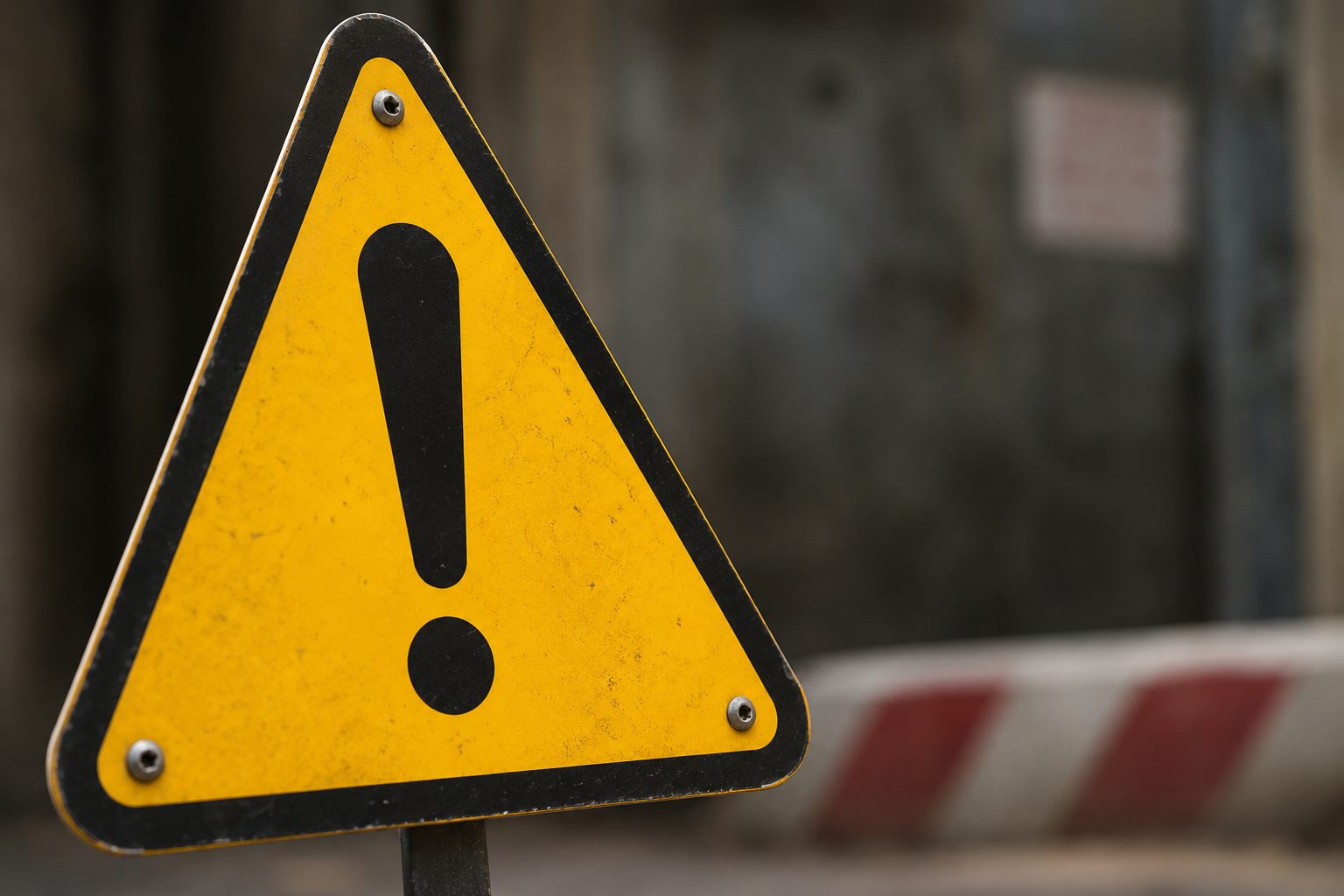 A caution warning sign, symbolizing red flags to watch for